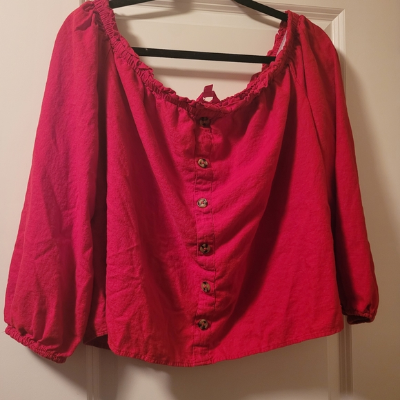Guess Tops - Guess Cherry Red Off The Shoulder Blouse